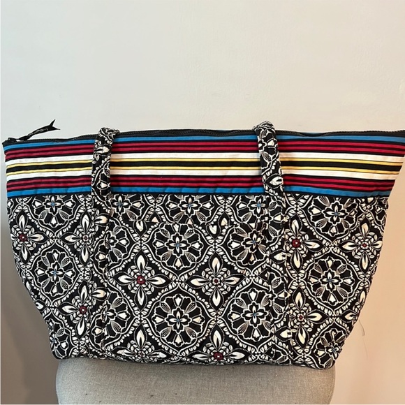 Vera Bradley Black and Multicolor Tote Bag - Picture 1 of 6